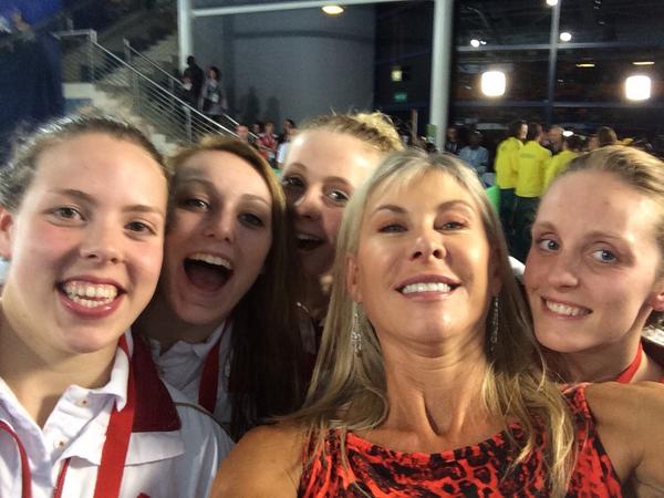 sharrond62's tweet photo. SD BBC chatty box selfie with England's 4x100IM relay #bbcselfie http://t.co/GzPwcpPuVZ