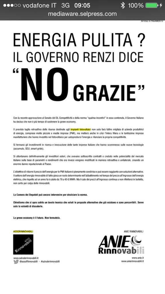 <a href="/matteorenzi/">Matteo Renzi</a> dal corriere di oggi. Siete ancora in tempo a bloccare la follia dello #spalmaincentivi <a href="/pdnetwork/">Partito Democratico 🇮🇹 🇪🇺</a>