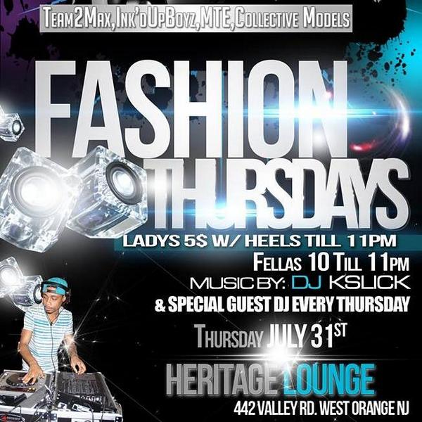 DJKaySlick_'s tweet image. #EachAndEveryThursday #CollectiveModels Presents
#FashionThursdays 💃
@ Heritage Lounge
Ladies 5$ W/ Heels Till 11PM