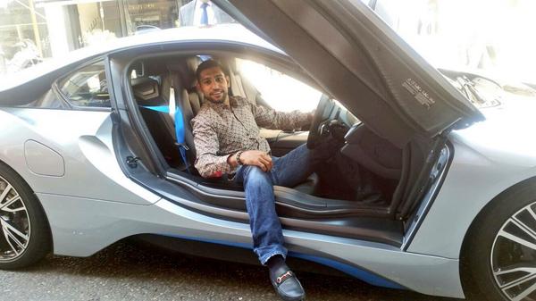 amirkingkhan's tweet photo. Just drove the BMW i8. Great car. Lovely inside out. http://t.co/d0dTJZfcQf