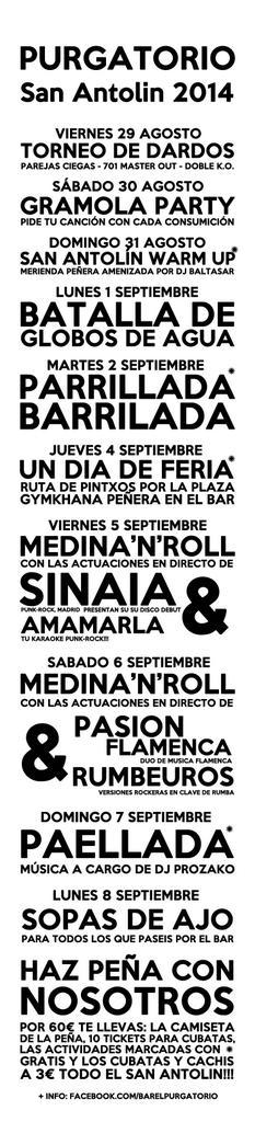 PurgatorioMDC's tweet photo. Ya tenemos el cartel de actividades de San Antolin 2014!!! Los que querais hacer peña, pegad un vistazo... ;) http://t.co/mxgtXLGEfb