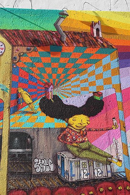 Os Gemeos Mural (NYC twib.in/l/Mxz5b5Xrxy7 #design #streetart #urbanart