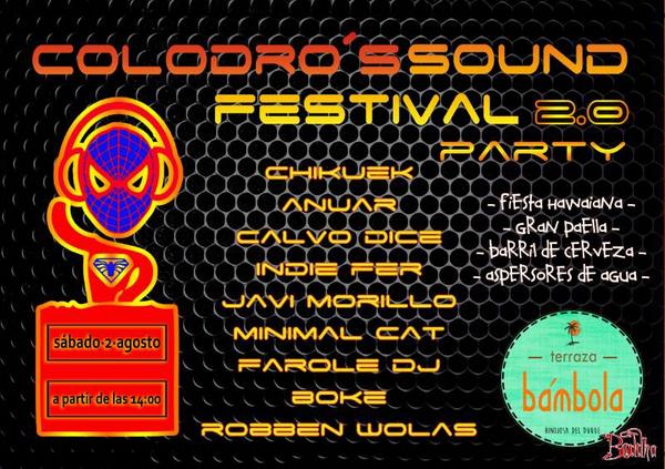 DiscotecaBuddha's tweet photo. Para este sábado 2 de julio... COLODROS SOUNDS FESTIVAL! Paella, aspersores,barril de cerveza... http://t.co/Gug6qoEncs