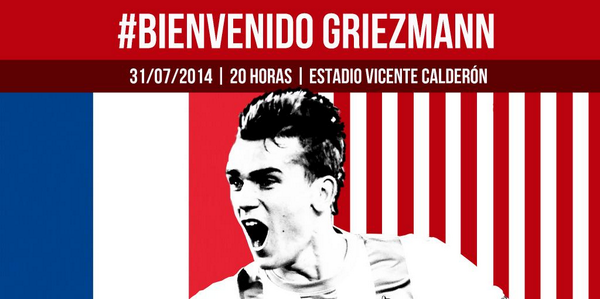 Antoine Griezmann (@antogriezmann) on Twitter photo Mañana os espero en el Calderon ! :D Primera cita con la aficion rojiblanca ! <a href="/Atleti/">Atlético de Madrid</a> #ConGanas #TeamGrizi Mañana os espero en el Calderon ! :D Primera cita con la aficion rojiblanca ! <a href="/Atleti/">Atlético de Madrid</a> #ConGanas #TeamGrizi