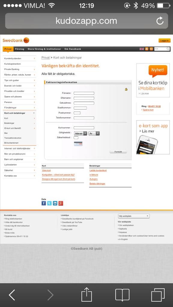 Kortnummer Swedbank
