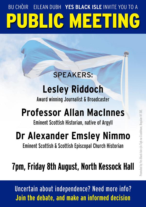 YesBlackIsle's tweet photo. Public Meeting -North Kessock Hall, 7pm, Fri 8th Aug. @LesleyRiddoch, Allan MacInnes, Dr Alexander Emsley Nimmo. http://t.co/oCfvGY0h2E