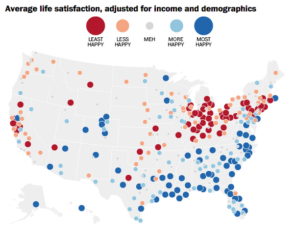 2morrowknight's tweet photo. Mapped: the 318 happiest - &amp; unhappiest - cities in America http://t.co/JH6hTrLsEH #maps /@WashingtonPost @Marggie45 http://t.co/oiM1rNXfPA
