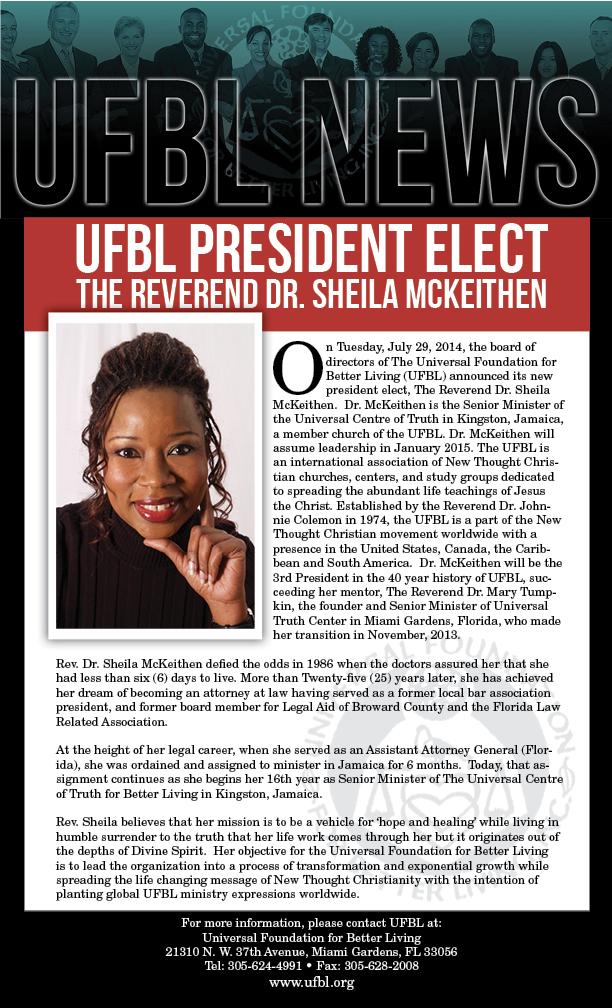 U.F.B.L. on Twitter "Congrats to the Rev. Dr. Sheila McKeithen the