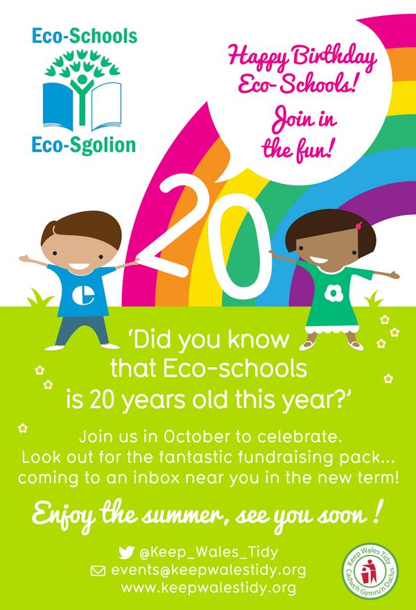 Look out for a special fundraising campaign for the <a href="/EcoSchoolsWales/">Eco-Schools Wales</a> 20th birthday. Will you be involved?
#EcoWish