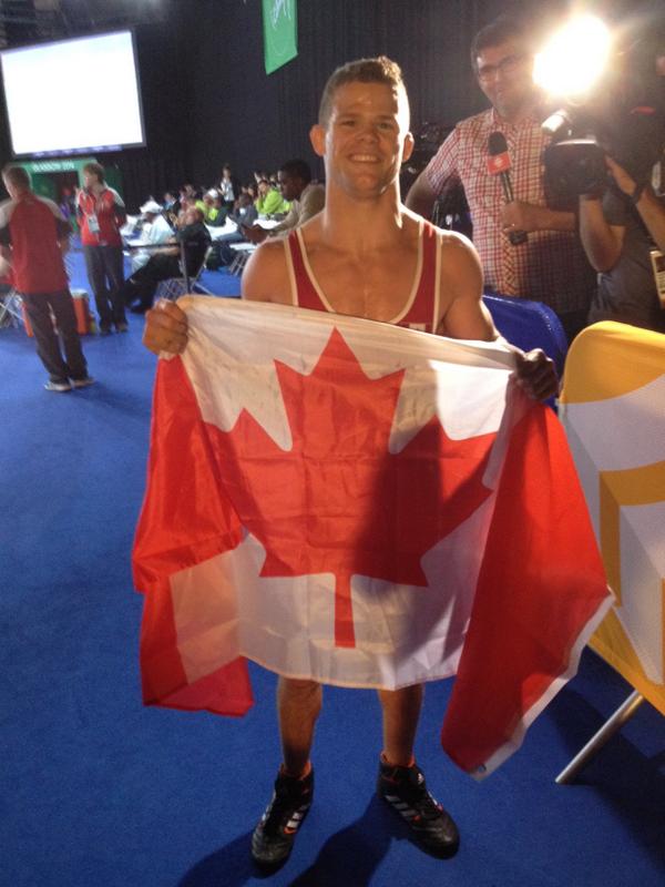 CwthSportCAN's tweet photo. Congratulations David on your Gold! Félicitations! #wrestlingCanada #GlasgowCanadaGo http://t.co/IoGadMDjC6