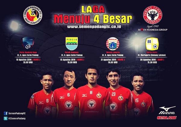 haluanharian's tweet image. Semen Padang FC vs Persib Banduang :: Std. H. Agus Salim - Padang :: 19.00 WIB :: #ISL2014 #BBRM :: Live di GlobalTV