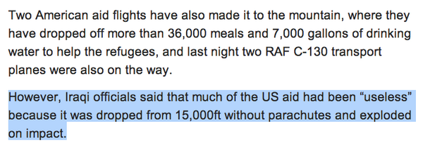 FearDept's tweet image. Five days ago we resolved to rescue #Yezidis trapped on a mountain. They are still waiting. telegraph.co.uk/news/worldnews…