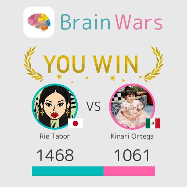 Queen0330's tweet photo. I challenged Kinari Ortega and won:) Let's play! #BrainWars http://t.co/VeO2J4tS1B http://t.co/wLEKMvYSNo