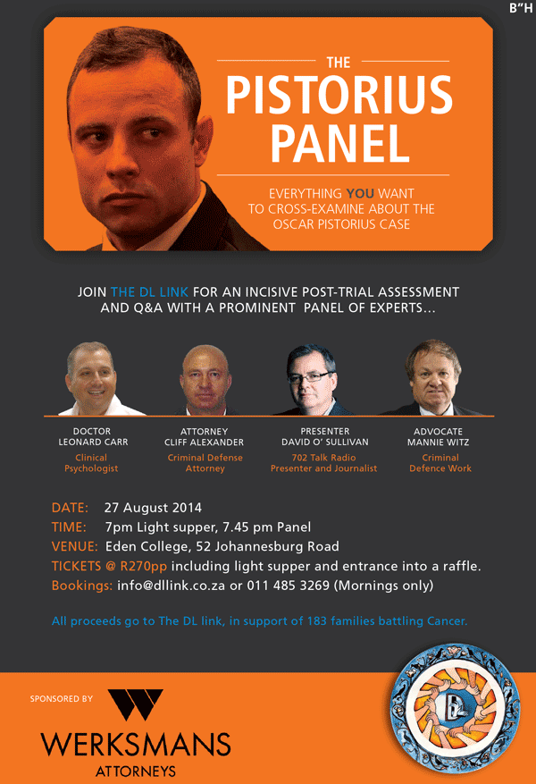 DLLink1's tweet photo. The Pistorius Panel....All the questions YOU want to ask! Book today! http://t.co/u7u5Zpe176