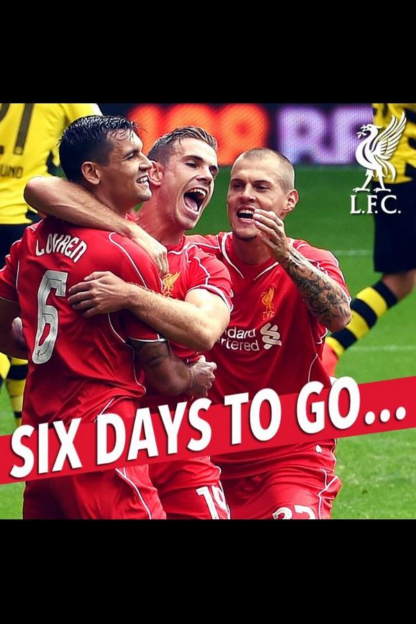 _MartinSkrtel's tweet photo. Six days to go &amp; we go for the @premierleague #YNWA #LFC http://t.co/rghTMXRPgj