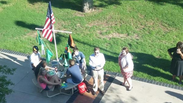 RooLife's tweet image. Kicking off RA Training had been Great! Our RA/RMs have raised their flags! @AustinCollege #RooPride