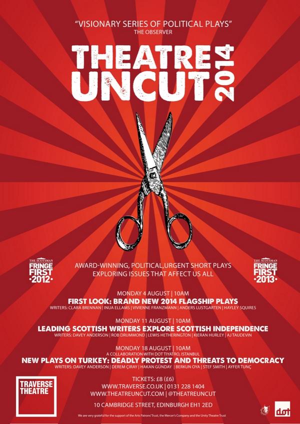 Theatre Uncut İstanbul oyun okumalarıyla Edinburg Festival Fringe'deyiz.18 Ağustos/Traverse Theatre <a href="/theatreuncut/">Theatre Uncut</a>