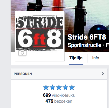Thank you for 699 Facebook likes! volg Stride 6ft8 Personal Training Rotterdam via facebook.com/stride6ft8  !!