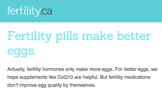 #FertilityMyths Fertility medication doesn't improve the quality of eggs, just the quantity.