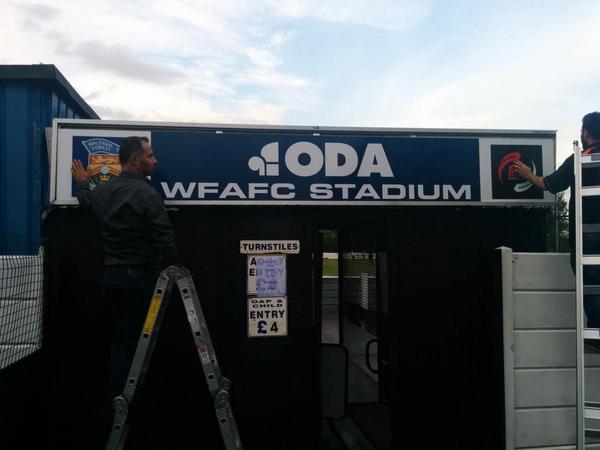 walthamstowfc's tweet photo. Pre-match erection at Wadham Lodge this evening. http://t.co/fmujFsVA2K