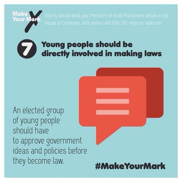 An interesting idea for #makeyourmark, what do you think? Should young people be involved in making and passing laws?