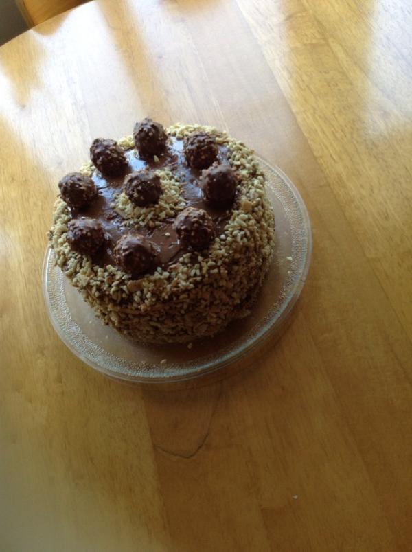 haddock_lucy's tweet photo. Ferrero Rocher cake #GBBO #ExtraSlice 
I made for my mums birthday http://t.co/sixA071BgM
