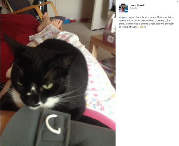 actnforchildren's tweet photo. Our #pyjamming star winner is Laura and her cat Mittens! Good job guys :) http://t.co/6BHxpMVxiH