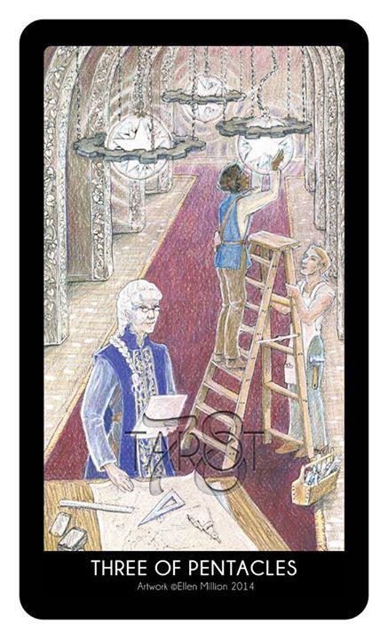 78_Tarot's tweet image. Card of the Day #ThreeofPentacles 
Artist @ellen_million
Full Deck etsy.com/shop/78Tarot
#78Tarot #TarotDeck #Tarot