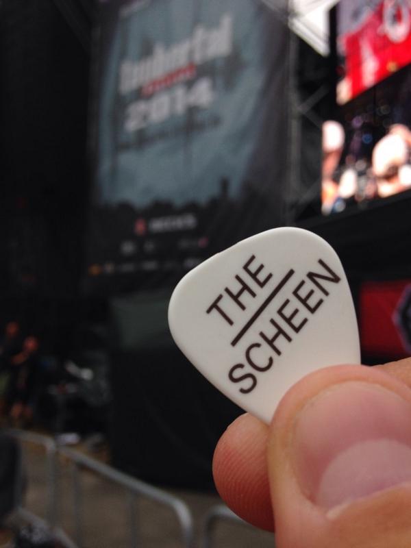 Ummi215's tweet photo. Look what I found in front of stage at #ttf2014: the pick of #AtlePettersen from #THESCHEEN after winning Emergenza. http://t.co/62UnpGbPHK