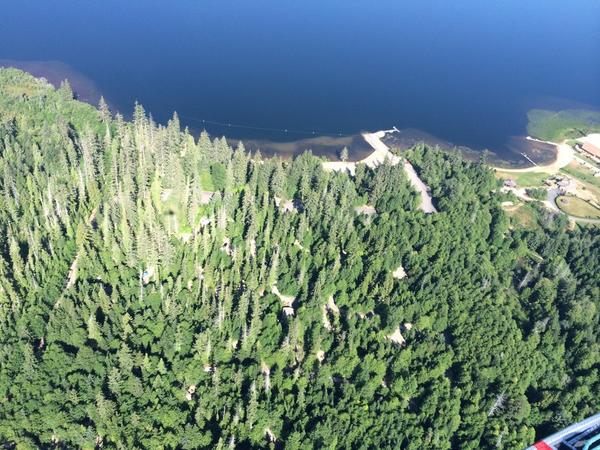 Aerial shot of Lakelse Lk. Campground site, beautiful lake day today! #terrace #northcoast #camping