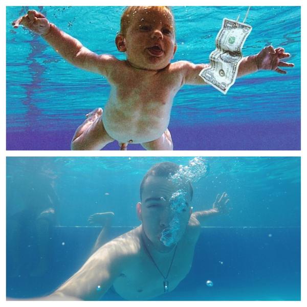 LucasRanngel's tweet image. Eu sendo cosplay do bebe do Nirvana