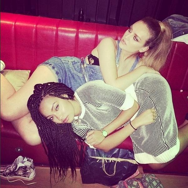 LMFrenchArmy's tweet image. 12.08.14. ; " #StudioAntics @perrieeele x " Leigh-Anne.
