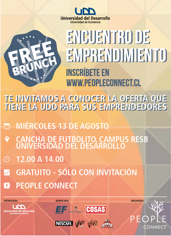 eWeekUDD's tweet photo. Mañana a las 12:00 horas tenemos el Free Brunch en las canchas de fútbol Campus RESB @peopleconnectch http://t.co/abGY7OsIV1