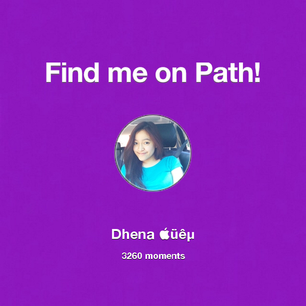 dhenadf's tweet photo. I've shared 3,260 memories with my friends on #Path - see them now at http://t.co/04CYSFWVgX! #thepersonalnetwork http://t.co/1v0n5SNtLX
