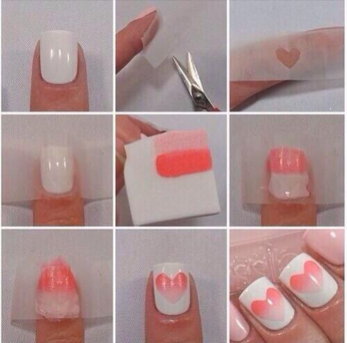 FanaticFeel's tweet image. #DIY ombré heart nails 💁💕