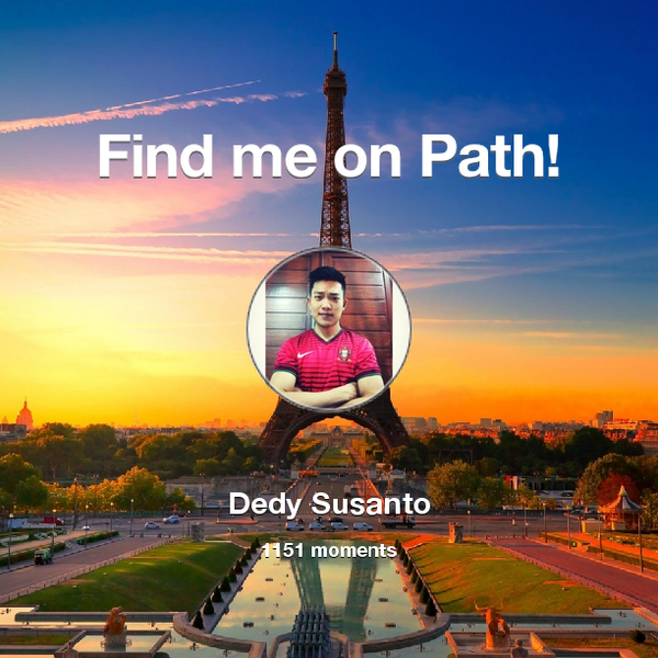 dedyliu's tweet photo. I've shared 1,151 memories with my friends on #Path - see them now at http://t.co/48ypXWDTuV! #thepersonalnetwork http://t.co/091TdzwIMW