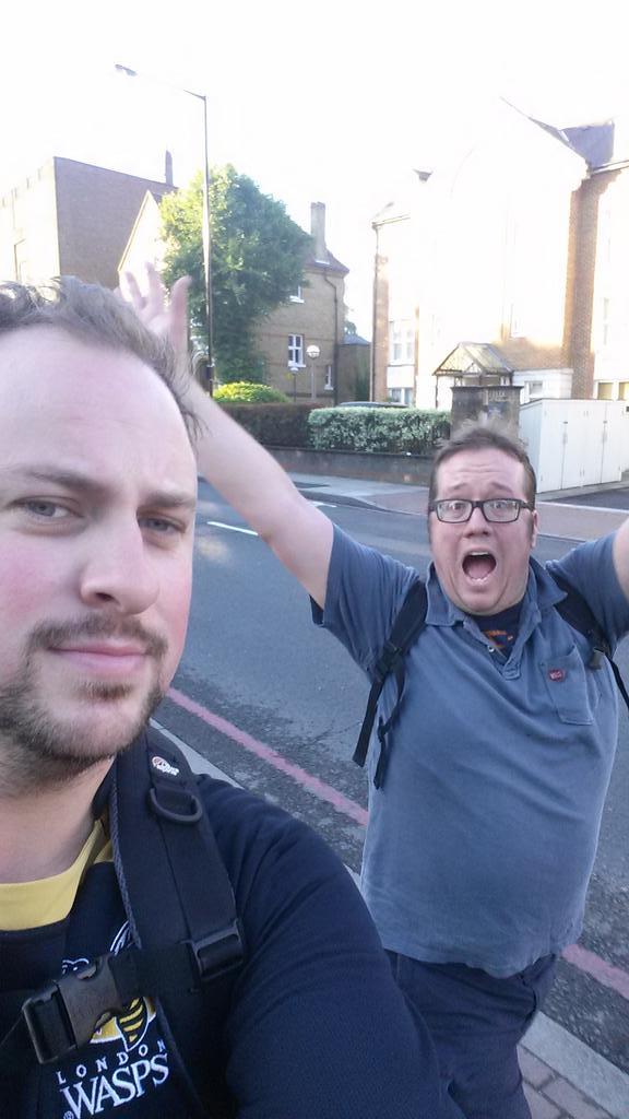 DaveJ_Price's tweet image. sings: on the road again. @IntSales_AM looking far too cheery first thing in the morning. virginmoneygiving.com/thelongwalkhom…