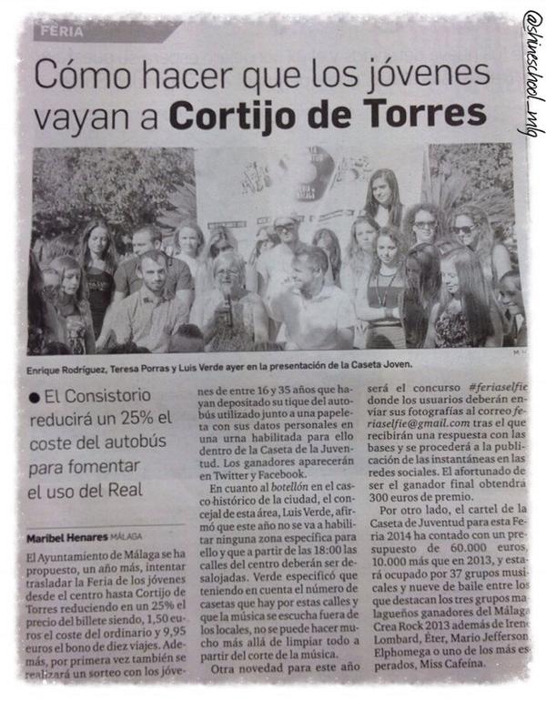 No hay excusas para vivir la  #FeriaJovenMLG en Caseta de @MalagaJuventud SHINE SCHOOL REPRESENT! #CortijoDeTorres
