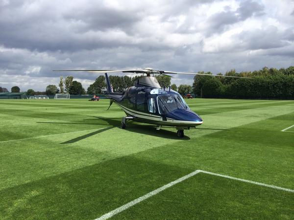 flyinterceptor's tweet image. Great shot at Man City training ground yesterday in the Agusta 109 #AgustaWestland