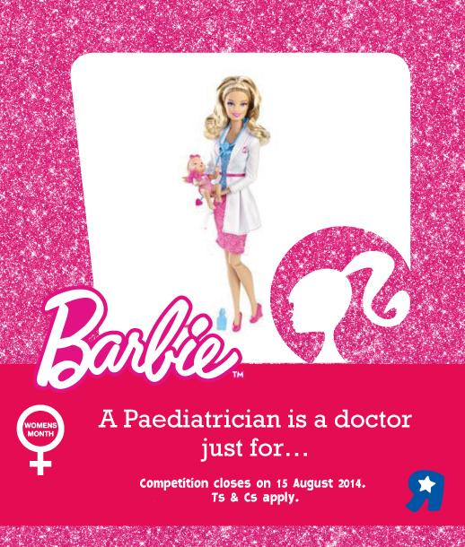 ToysRUs_ZA's tweet photo. We're giving away a #Barbie I Can Be ... a Paediatrician Doll. Simply answer the below to enter: http://t.co/HG24qslK9V