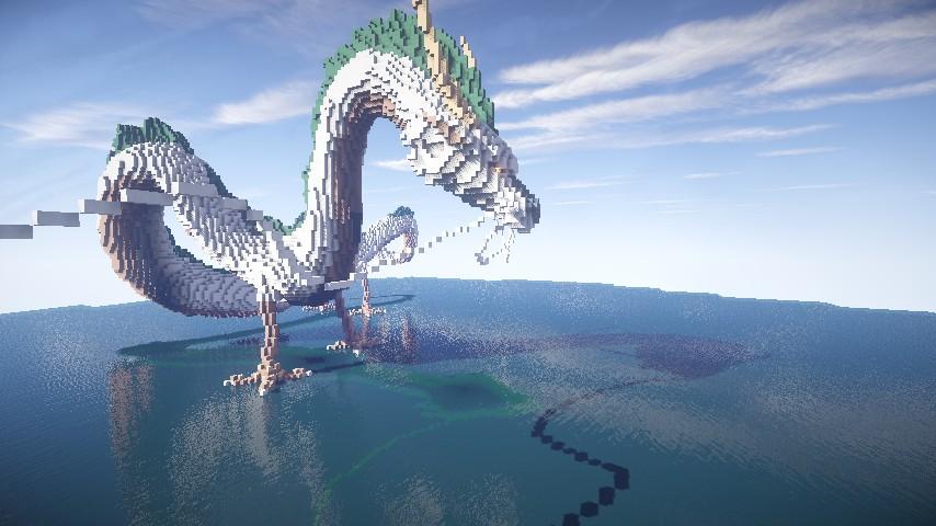 Gaijintacle Haku El Viaje De Chihiro En Minecraft Otaku Geek Ghibli Rt Yzna Yo 千と千尋の神隠しからハク竜様です T Co C2nx5ye2mz Twitter