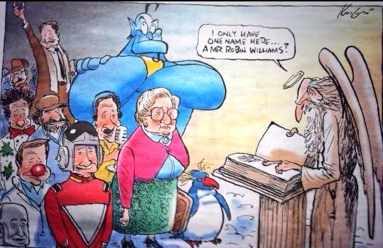 raulcallejone's tweet photo. Genial homenaje de la prensa australiana al gran #RobinWilliams. http://t.co/3yQaW0CxYz
