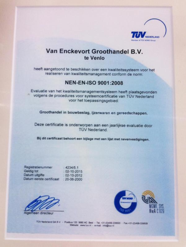 #VanEnckevort #NEN #gecertificeerd #kwaliteit #bouwverstand