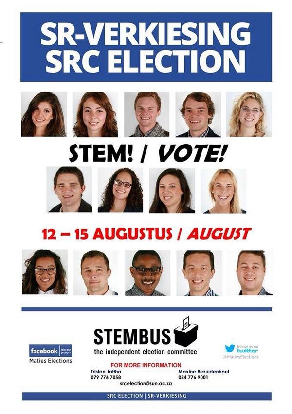 It's 21:34 &amp; time for #ServeSU2015 !Check pic for candidates + <a href="/Mr_AndersonK/">Kyle Anderson</a> @RodeBrand1 @Stefan_Laing &amp; <a href="/rikabotes1/">Rika Botes</a>