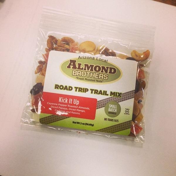 Afternoon snack! #almondbrothers #roadtriptrailmix #cayenne #almonds #notransfacts by almondbrothers