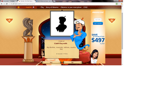 jdelbeni's tweet photo. This is too freaky. #BB16 #BBCaleb #akinator @CBSBigBrother @CalebReynoldsBB http://t.co/th24nDIGXU