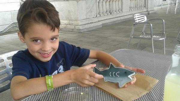 kmmanthei's tweet image. Shark cookie at the aquarium.   #EveryWeekIsSharkWeek.