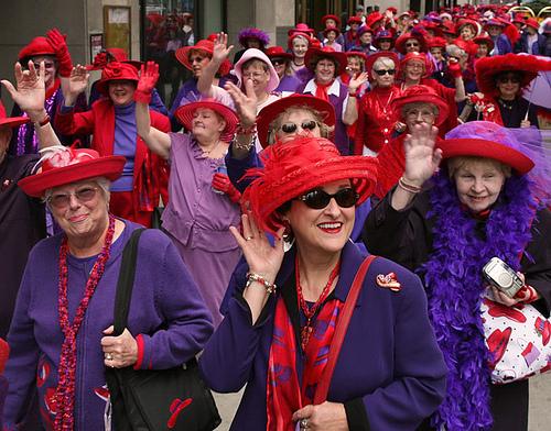 quicksilvrfox's tweet image. Okay, okay, so my dad wears maroon, yes, but he also wears red and purple. You know, like the Red Hat Society ladies!
