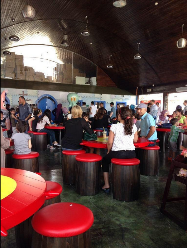 UberFacts's tweet photo. A restaurant based on the Krusty Krab has opened today in Ramallah, Palestine. http://t.co/Gt4jy6CECz