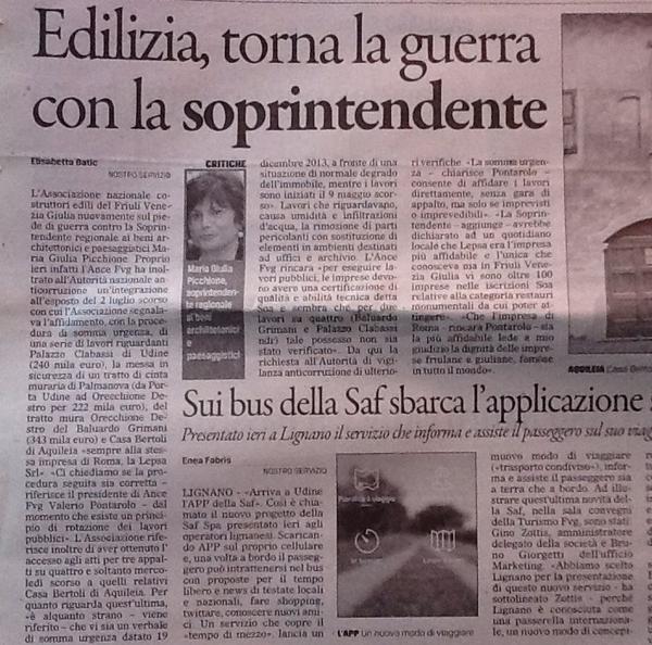 Fabio Millevoi (@fabiomillevoi) on Twitter photo 4 lavori in #FVG alla stessa azienda #Ance presenta esposto all'Anticorruzione di <a href="/BaticElisabetta/">Elisabetta Batic</a> su il Gazzettino 4 lavori in #FVG alla stessa azienda #Ance presenta esposto all'Anticorruzione di <a href="/BaticElisabetta/">Elisabetta Batic</a> su il Gazzettino